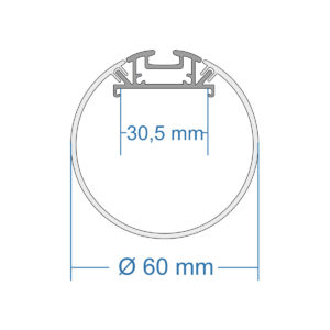 GloboStar® SURFACEPENDANT-PROFILE 70856-1M Προφίλ Αλουμινίου – Βάση & Ψύκτρα Ταινίας LED με Λευκό Γαλακτερό Κάλυμμα – Επιφανειακή & Κρεμαστή Χρήση – Πατητό Κάλυμμα – Μαύρο – 1 Μέτρο – Μ100 x Φ6cm