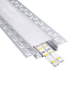 GloboStar® PLASTERBOARD-PROFILE 70861-3M Προφίλ Αλουμινίου – Βάση & Ψύκτρα Ταινίας LED με Λευκό Γαλακτερό Κάλυμμα – Χωνευτή Χρήση σε Γυψοσανίδα – Trimless – Πατητό Κάλυμμα – Ασημί – 3 Μέτρα – Πακέτο 5 Τεμαχίων – Μ300 x Π7.8 x Υ1.4cm