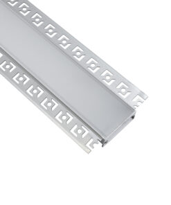 GloboStar® PLASTERBOARD-PROFILE 70861-3M Προφίλ Αλουμινίου – Βάση & Ψύκτρα Ταινίας LED με Λευκό Γαλακτερό Κάλυμμα – Χωνευτή Χρήση σε Γυψοσανίδα – Trimless – Πατητό Κάλυμμα – Ασημί – 3 Μέτρα – Πακέτο 5 Τεμαχίων – Μ300 x Π7.8 x Υ1.4cm