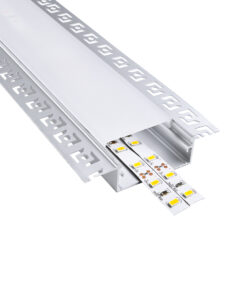 GloboStar® PLASTERBOARD-PROFILE 70862-3M Προφίλ Αλουμινίου – Βάση & Ψύκτρα Ταινίας LED με Λευκό Γαλακτερό Κάλυμμα – Χωνευτή Χρήση σε Γυψοσανίδα – Trimless – Πατητό Κάλυμμα – Ασημί – 3 Μέτρα – Πακέτο 5 Τεμαχίων – Μ300 x Π8.8 x Υ2cm