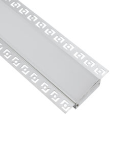 GloboStar® PLASTERBOARD-PROFILE 70862-3M Προφίλ Αλουμινίου – Βάση & Ψύκτρα Ταινίας LED με Λευκό Γαλακτερό Κάλυμμα – Χωνευτή Χρήση σε Γυψοσανίδα – Trimless – Πατητό Κάλυμμα – Ασημί – 3 Μέτρα – Πακέτο 5 Τεμαχίων – Μ300 x Π8.8 x Υ2cm