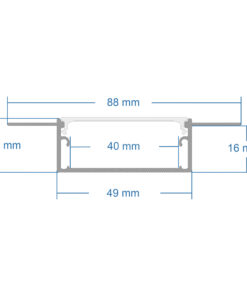 GloboStar® PLASTERBOARD-PROFILE 70862-3M Προφίλ Αλουμινίου – Βάση & Ψύκτρα Ταινίας LED με Λευκό Γαλακτερό Κάλυμμα – Χωνευτή Χρήση σε Γυψοσανίδα – Trimless – Πατητό Κάλυμμα – Ασημί – 3 Μέτρα – Πακέτο 5 Τεμαχίων – Μ300 x Π8.8 x Υ2cm