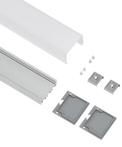 GloboStar® SURFACEPENDANT-PROFILE 70864-1M Προφίλ Αλουμινίου – Βάση & Ψύκτρα Ταινίας LED με Λευκό Γαλακτερό Κάλυμμα – Επιφανειακή & Κρεμαστή Χρήση – Πατητό Κάλυμμα – Ασημί – 1 Μέτρο – Μ100 x Π4.5 x Υ4.2cm