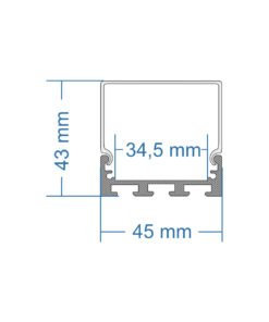 GloboStar® SURFACEPENDANT-PROFILE 70864-1M Προφίλ Αλουμινίου – Βάση & Ψύκτρα Ταινίας LED με Λευκό Γαλακτερό Κάλυμμα – Επιφανειακή & Κρεμαστή Χρήση – Πατητό Κάλυμμα – Ασημί – 1 Μέτρο – Μ100 x Π4.5 x Υ4.2cm