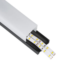 GloboStar® SURFACEPENDANT-PROFILE 70866-1M Προφίλ Αλουμινίου – Βάση & Ψύκτρα Ταινίας LED με Λευκό Γαλακτερό Κάλυμμα – Επιφανειακή & Κρεμαστή Χρήση – Πατητό Κάλυμμα – Μαύρο – 1 Μέτρο – Μ100 x Π4.5 x Υ4.2cm