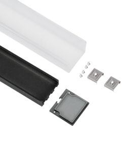 GloboStar® SURFACEPENDANT-PROFILE 70866-1M Προφίλ Αλουμινίου – Βάση & Ψύκτρα Ταινίας LED με Λευκό Γαλακτερό Κάλυμμα – Επιφανειακή & Κρεμαστή Χρήση – Πατητό Κάλυμμα – Μαύρο – 1 Μέτρο – Μ100 x Π4.5 x Υ4.2cm