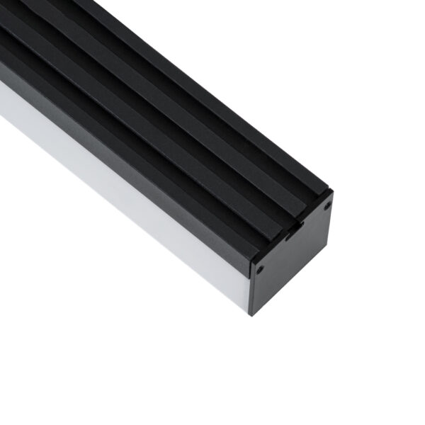 GloboStar® SURFACEPENDANT-PROFILE 70866-1M Προφίλ Αλουμινίου – Βάση & Ψύκτρα Ταινίας LED με Λευκό Γαλακτερό Κάλυμμα – Επιφανειακή & Κρεμαστή Χρήση – Πατητό Κάλυμμα – Μαύρο – 1 Μέτρο – Μ100 x Π4.5 x Υ4.2cm