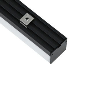 GloboStar® SURFACEPENDANT-PROFILE 70866-1M Προφίλ Αλουμινίου – Βάση & Ψύκτρα Ταινίας LED με Λευκό Γαλακτερό Κάλυμμα – Επιφανειακή & Κρεμαστή Χρήση – Πατητό Κάλυμμα – Μαύρο – 1 Μέτρο – Μ100 x Π4.5 x Υ4.2cm