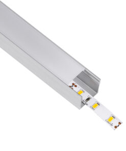 GloboStar® SURFACE-PROFILE 70867-1M Προφίλ Αλουμινίου – Βάση & Ψύκτρα Ταινίας LED με Λευκό Γαλακτερό Κάλυμμα – Επιφανειακή Χρήση – Πατητό Κάλυμμα – Ασημί – 1 Μέτρο – Μ100 x Π2.3 x Υ2cm