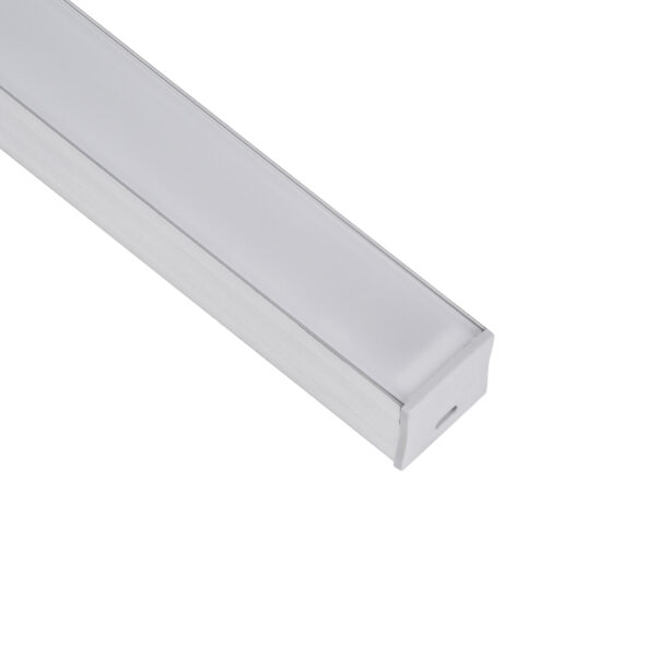 GloboStar® SURFACE-PROFILE 70867-1M Προφίλ Αλουμινίου – Βάση & Ψύκτρα Ταινίας LED με Λευκό Γαλακτερό Κάλυμμα – Επιφανειακή Χρήση – Πατητό Κάλυμμα – Ασημί – 1 Μέτρο – Μ100 x Π2.3 x Υ2cm