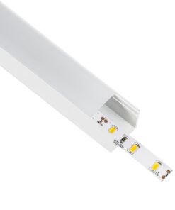 GloboStar® SURFACE-PROFILE 70868-1M Προφίλ Αλουμινίου – Βάση & Ψύκτρα Ταινίας LED με Λευκό Γαλακτερό Κάλυμμα – Επιφανειακή Χρήση – Πατητό Κάλυμμα – Λευκό – 1 Μέτρο – Μ100 x Π2.3 x Υ2cm