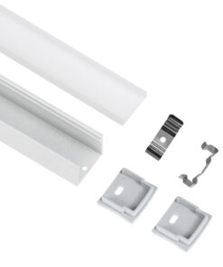 GloboStar® SURFACE-PROFILE 70868-1M Προφίλ Αλουμινίου – Βάση & Ψύκτρα Ταινίας LED με Λευκό Γαλακτερό Κάλυμμα – Επιφανειακή Χρήση – Πατητό Κάλυμμα – Λευκό – 1 Μέτρο – Μ100 x Π2.3 x Υ2cm