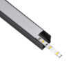 GloboStar® SURFACE-PROFILE 70869-1M Προφίλ Αλουμινίου – Βάση & Ψύκτρα Ταινίας LED με Λευκό Γαλακτερό Κάλυμμα – Επιφανειακή Χρήση – Πατητό Κάλυμμα – Μαύρο – 1 Μέτρο – Μ100 x Π2.3 x Υ2cm