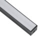 GloboStar® SURFACE-PROFILE 70869-1M Προφίλ Αλουμινίου – Βάση & Ψύκτρα Ταινίας LED με Λευκό Γαλακτερό Κάλυμμα – Επιφανειακή Χρήση – Πατητό Κάλυμμα – Μαύρο – 1 Μέτρο – Μ100 x Π2.3 x Υ2cm