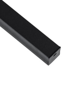 GloboStar® SURFACE-PROFILE 70869-1M Προφίλ Αλουμινίου – Βάση & Ψύκτρα Ταινίας LED με Λευκό Γαλακτερό Κάλυμμα – Επιφανειακή Χρήση – Πατητό Κάλυμμα – Μαύρο – 1 Μέτρο – Μ100 x Π2.3 x Υ2cm