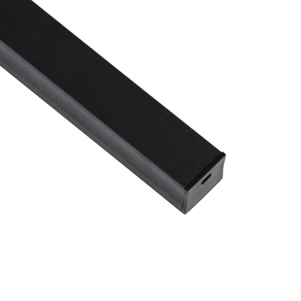 GloboStar® SURFACE-PROFILE 70869-1M Προφίλ Αλουμινίου – Βάση & Ψύκτρα Ταινίας LED με Λευκό Γαλακτερό Κάλυμμα – Επιφανειακή Χρήση – Πατητό Κάλυμμα – Μαύρο – 1 Μέτρο – Μ100 x Π2.3 x Υ2cm
