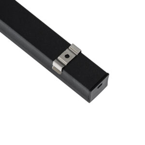 GloboStar® SURFACE-PROFILE 70869-1M Προφίλ Αλουμινίου – Βάση & Ψύκτρα Ταινίας LED με Λευκό Γαλακτερό Κάλυμμα – Επιφανειακή Χρήση – Πατητό Κάλυμμα – Μαύρο – 1 Μέτρο – Μ100 x Π2.3 x Υ2cm