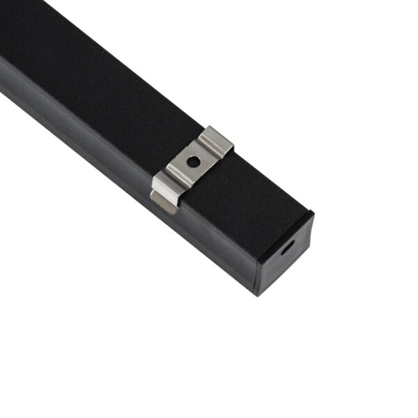 GloboStar® SURFACE-PROFILE 70869-1M Προφίλ Αλουμινίου – Βάση & Ψύκτρα Ταινίας LED με Λευκό Γαλακτερό Κάλυμμα – Επιφανειακή Χρήση – Πατητό Κάλυμμα – Μαύρο – 1 Μέτρο – Μ100 x Π2.3 x Υ2cm