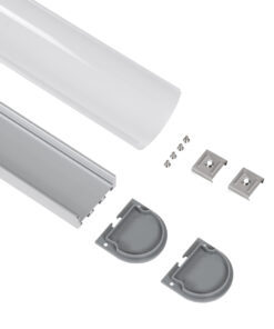 GloboStar® SURFACEPENDANT-PROFILE 70870-1M Προφίλ Αλουμινίου – Βάση & Ψύκτρα Ταινίας LED με Λευκό Γαλακτερό Κάλυμμα – Επιφανειακή & Κρεμαστή Χρήση – Πατητό Κάλυμμα – Ασημί – 1 Μέτρα – Μ100 x Π4.5 x Υ4.2cm