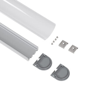 GloboStar® SURFACEPENDANT-PROFILE 70870-1M Προφίλ Αλουμινίου – Βάση & Ψύκτρα Ταινίας LED με Λευκό Γαλακτερό Κάλυμμα – Επιφανειακή & Κρεμαστή Χρήση – Πατητό Κάλυμμα – Ασημί – 1 Μέτρα – Μ100 x Π4.5 x Υ4.2cm