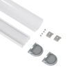 GloboStar® SURFACEPENDANT-PROFILE 70871-1M Προφίλ Αλουμινίου – Βάση & Ψύκτρα Ταινίας LED με Λευκό Γαλακτερό Κάλυμμα – Επιφανειακή & Κρεμαστή Χρήση – Πατητό Κάλυμμα – Λευκό – 1 Μέτρα – Μ100 x Π4.5 x Υ4.2cm