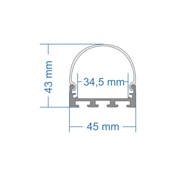 GloboStar® SURFACEPENDANT-PROFILE 70872-1M Προφίλ Αλουμινίου – Βάση & Ψύκτρα Ταινίας LED με Λευκό Γαλακτερό Κάλυμμα – Επιφανειακή & Κρεμαστή Χρήση – Πατητό Κάλυμμα – Μαύρο – 1 Μέτρα – Μ100 x Π4.5 x Υ4.2cm