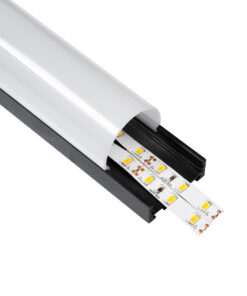 GloboStar® SURFACEPENDANT-PROFILE 70872-1M Προφίλ Αλουμινίου – Βάση & Ψύκτρα Ταινίας LED με Λευκό Γαλακτερό Κάλυμμα – Επιφανειακή & Κρεμαστή Χρήση – Πατητό Κάλυμμα – Μαύρο – 1 Μέτρα – Μ100 x Π4.5 x Υ4.2cm