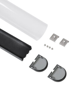 GloboStar® SURFACEPENDANT-PROFILE 70872-1M Προφίλ Αλουμινίου – Βάση & Ψύκτρα Ταινίας LED με Λευκό Γαλακτερό Κάλυμμα – Επιφανειακή & Κρεμαστή Χρήση – Πατητό Κάλυμμα – Μαύρο – 1 Μέτρα – Μ100 x Π4.5 x Υ4.2cm