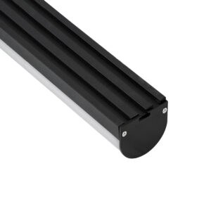 GloboStar® SURFACEPENDANT-PROFILE 70872-1M Προφίλ Αλουμινίου – Βάση & Ψύκτρα Ταινίας LED με Λευκό Γαλακτερό Κάλυμμα – Επιφανειακή & Κρεμαστή Χρήση – Πατητό Κάλυμμα – Μαύρο – 1 Μέτρα – Μ100 x Π4.5 x Υ4.2cm