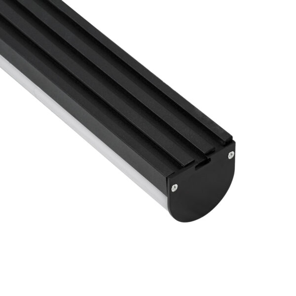 GloboStar® SURFACEPENDANT-PROFILE 70872-1M Προφίλ Αλουμινίου – Βάση & Ψύκτρα Ταινίας LED με Λευκό Γαλακτερό Κάλυμμα – Επιφανειακή & Κρεμαστή Χρήση – Πατητό Κάλυμμα – Μαύρο – 1 Μέτρα – Μ100 x Π4.5 x Υ4.2cm