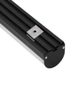 GloboStar® SURFACEPENDANT-PROFILE 70872-1M Προφίλ Αλουμινίου – Βάση & Ψύκτρα Ταινίας LED με Λευκό Γαλακτερό Κάλυμμα – Επιφανειακή & Κρεμαστή Χρήση – Πατητό Κάλυμμα – Μαύρο – 1 Μέτρα – Μ100 x Π4.5 x Υ4.2cm