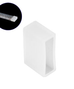 GloboStar® 70908 Τερματικό Καπάκι Σιλικόνης για Αδιάβροχο IP68 Κανάλι Σιλικόνης 14mm για Ταινίες LED 12mm