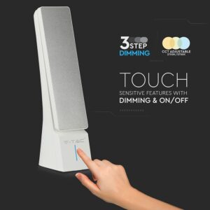 Επιτραπέζιο Επαναφορτιζόμενο Φωτιστικό Γραφείου LED 4W Μεταβαλλόμενου Χρώματος και Φωτεινότητας V-TAC Dimmable Λευκό – Ασημί – 7098 (Αντιγραφή)