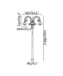 Faro Barcelona NAUTICA Επιδαπέδιο Φωτιστικό Εξωτερικού Χώρου, Χρώματος Σκουριάς 3XE27 – 71118