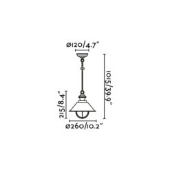 Faro Barcelona NAUTICA-1P Κρεμαστό Φωτιστικό Καφέ Χρώματος 1XE27 11W – 71138