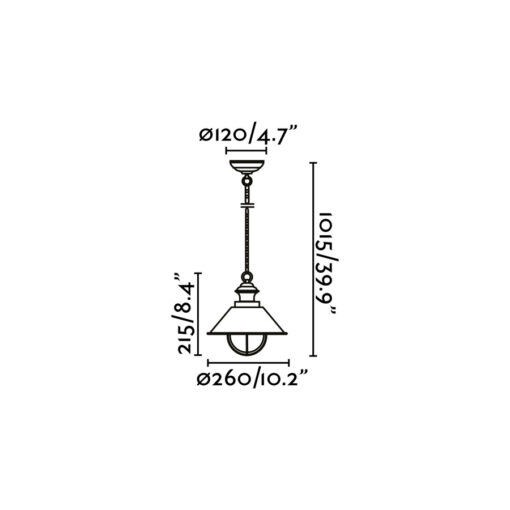 Faro Barcelona NAUTICA-1P Κρεμαστό Φωτιστικό Καφέ Χρώματος 1XE27 11W – 71138