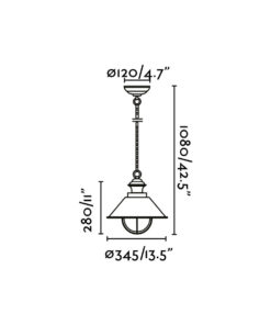 Faro Barcelona NAUTICA-1G Κρεμαστό Φωτιστικό Εξωτερικού Χώρου, Χρώματος Σκουριάς 1XE27 12W- 71139