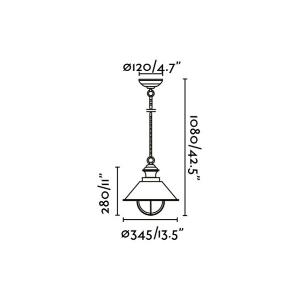 Faro Barcelona NAUTICA-1G Κρεμαστό Φωτιστικό Εξωτερικού Χώρου, Χρώματος Σκουριάς 1XE27 12W- 71139