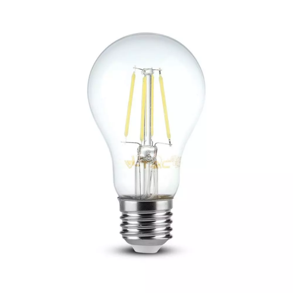 Λάμπα LED E27 A60 Filament 4W Ψυχρό λευκό 6000K Γυαλί διάφανο V-TAC - 7120