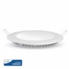 LED Panel Στρογγυλό Χωνευτό Λευκό 12W V-TAC PRO Samsung Chip 120° 1000lm Ø170 Θερμό Λευκό 3000K – 712