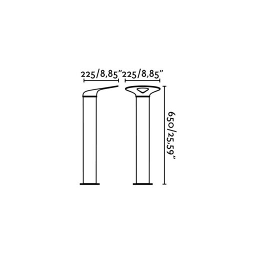 LOTUS DARK GREY POLE LAMP H650 18W 3000K          FARO – 71225