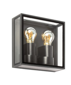 Faro Barcelona POMO Επιτοίχιο Φωτιστικό, Σκούρου Γκρι Χρώματος 2xE27- 71306