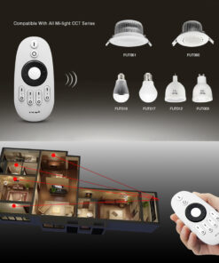 GloboStar® 71402 FUT006 Mi-Light Ασύρματο Χειριστήριο RF 2.4Ghz 4 Group για όλα τα Μονόχρωμα & CCT Mi-BOXER Controller DC 3V 2 x AAA – IP20 Λευκό Μ10.8 x Π5.4 x Υ2cm – 5 Years Warranty