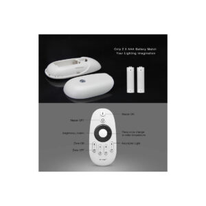 GloboStar® 71402 FUT006 Mi-Light Ασύρματο Χειριστήριο RF 2.4Ghz 4 Group για όλα τα Μονόχρωμα & CCT Mi-BOXER Controller DC 3V 2 x AAA – IP20 Λευκό Μ10.8 x Π5.4 x Υ2cm – 5 Years Warranty