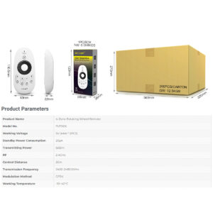GloboStar® 71402 FUT006 Mi-Light Ασύρματο Χειριστήριο RF 2.4Ghz 4 Group για όλα τα Μονόχρωμα & CCT Mi-BOXER Controller DC 3V 2 x AAA – IP20 Λευκό Μ10.8 x Π5.4 x Υ2cm – 5 Years Warranty