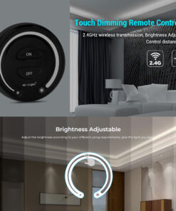 GloboStar® 71403 FUT087-B Mi-Light Ασύρματο Χειριστήριο Αφής RF 2.4Ghz για όλα τα Μονόχρωμα Mi-BOXER Controller DC 3V 2 x AAA – IP20 Μαύρο Φ8 x Υ1.8cm – 5 Years Warranty