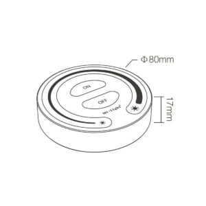 GloboStar® 71403 FUT087-B Mi-Light Ασύρματο Χειριστήριο Αφής RF 2.4Ghz για όλα τα Μονόχρωμα Mi-BOXER Controller DC 3V 2 x AAA – IP20 Μαύρο Φ8 x Υ1.8cm – 5 Years Warranty