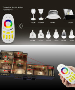 GloboStar® 71409 FUT096 Mi-Light Ασύρματο Χειριστήριο Αφής RF 2.4Ghz 4 Group για όλα τα RGBW Mi-BOXER Controller DC 3V 2 x AAA – IP20 Λευκό Μ12 x Π5.4 x Υ2cm – 5 Years Warranty