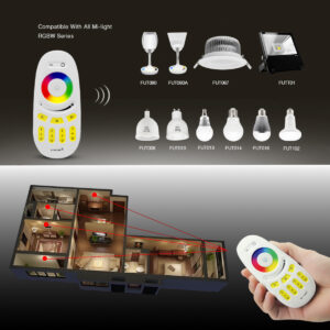 GloboStar® 71409 FUT096 Mi-Light Ασύρματο Χειριστήριο Αφής RF 2.4Ghz 4 Group για όλα τα RGBW Mi-BOXER Controller DC 3V 2 x AAA – IP20 Λευκό Μ12 x Π5.4 x Υ2cm – 5 Years Warranty
