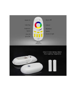 GloboStar® 71409 FUT096 Mi-Light Ασύρματο Χειριστήριο Αφής RF 2.4Ghz 4 Group για όλα τα RGBW Mi-BOXER Controller DC 3V 2 x AAA – IP20 Λευκό Μ12 x Π5.4 x Υ2cm – 5 Years Warranty